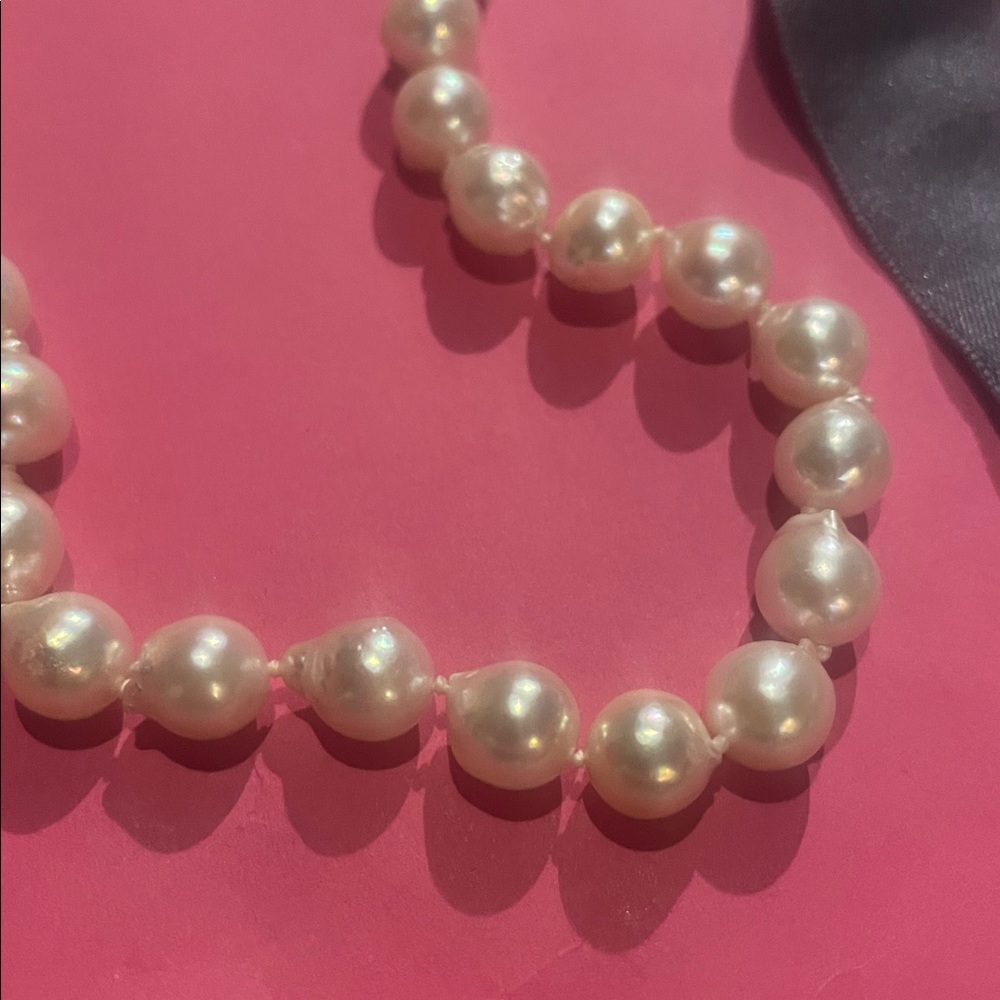 Pearl & Satin Ribbon Tie Necklace - Picture 2 of 8